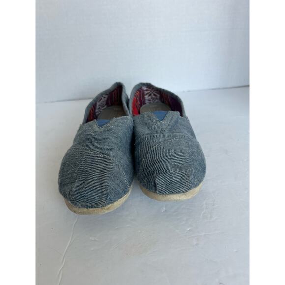 Toms Classic Alpargata Flat Shoes Blue Canvas Lightweight Slip On Loafer Sz 8.5 - Picture 8 of 10